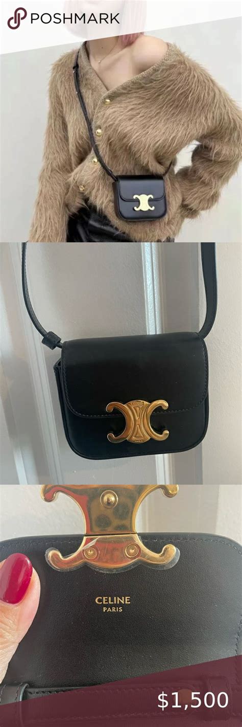 celine mini black bag|celine bag mini vertical.